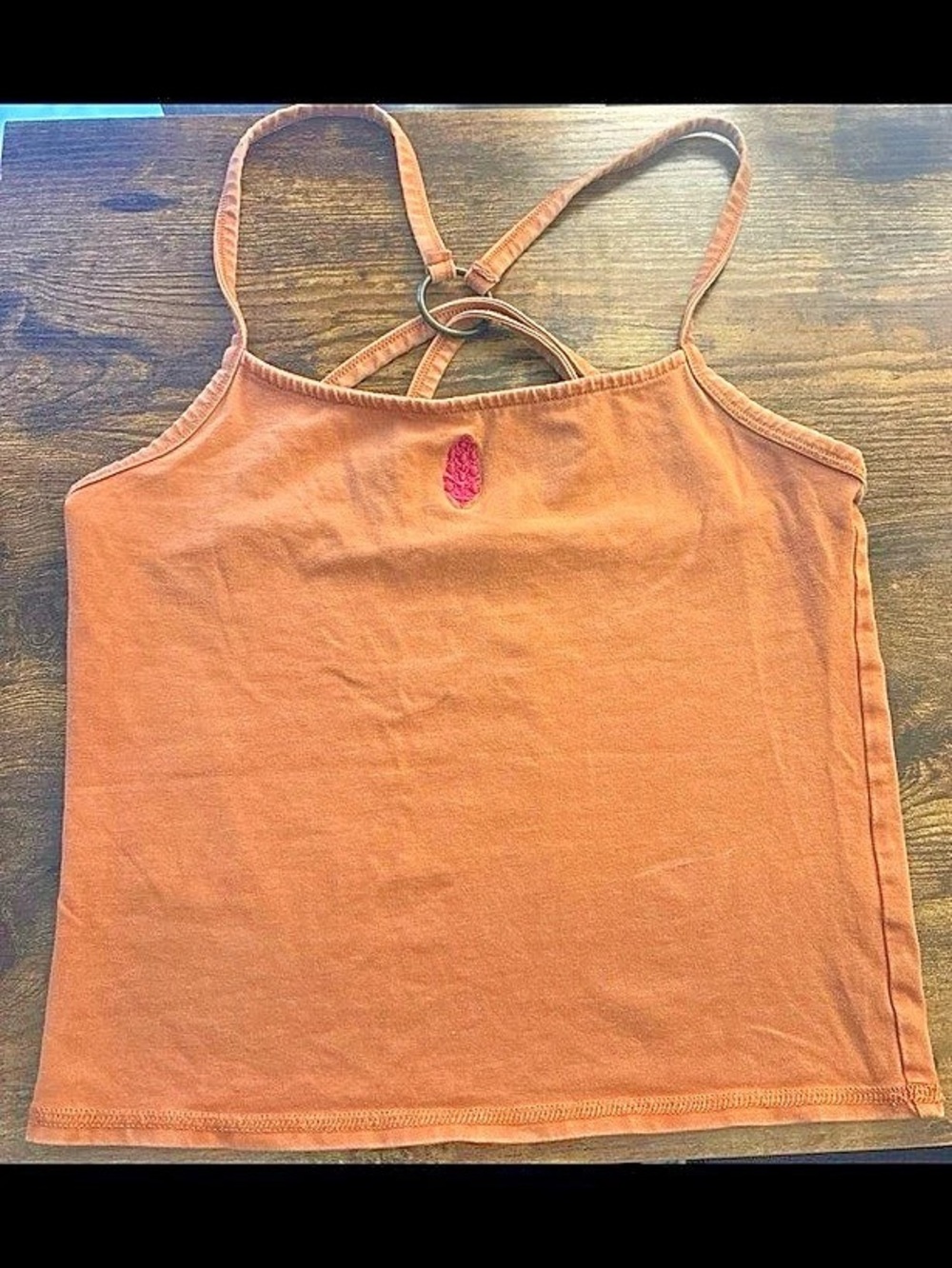 Free People Carly O-Ring Scoop-Back Tank Top Orange